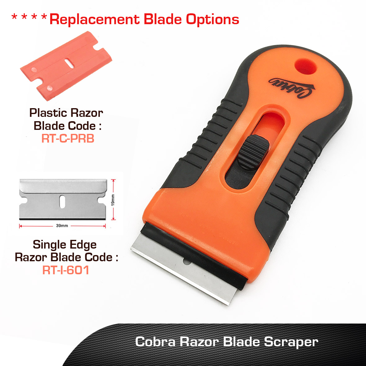 Cobra Razor Blade Scraper (Orange)