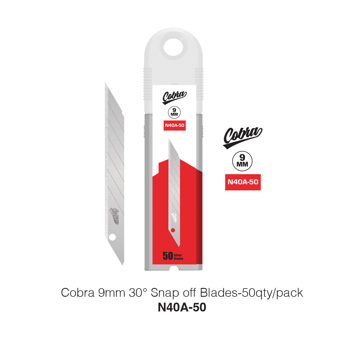 Cobra 9mm 30º Snap off Blades- 50qty/pack